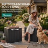 image:imageYITAHOME 31 Gallon Deck Boxes Set of 2 Lockable Outdoor Storage Bins for Patio Cushions Garden Tools WeatherResistant Resin Storage Solution WhiteBlack  Silver