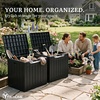 image:imageYITAHOME 31 Gallon Deck Boxes Set of 2 Lockable Outdoor Storage Bins for Patio Cushions Garden Tools WeatherResistant Resin Storage Solution WhiteBlack  Silver