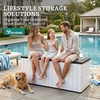 image:imageYITAHOME 31 Gallon Deck Boxes Set of 2 Lockable Outdoor Storage Bins for Patio Cushions Garden Tools WeatherResistant Resin Storage Solution WhiteBlack  GrayishWhite