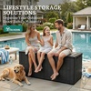 image:imageYITAHOME 31 Gallon Deck Boxes Set of 2 Lockable Outdoor Storage Bins for Patio Cushions Garden Tools WeatherResistant Resin Storage Solution WhiteBlack