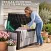 image:imageYITAHOME 31 Gallon Deck Boxes Set of 2 Lockable Outdoor Storage Bins for Patio Cushions Garden Tools WeatherResistant Resin Storage Solution WhiteBlack  WoodGrain Gray