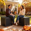 image:imageYITAHOME 31 Gallon Deck Boxes Set of 2 Lockable Outdoor Storage Bins for Patio Cushions Garden Tools WeatherResistant Resin Storage Solution WhiteBlack