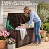 image:imageYITAHOME 31 Gallon Deck Boxes Set of 2 Lockable Outdoor Storage Bins for Patio Cushions Garden Tools WeatherResistant Resin Storage Solution WhiteDark Brown  WoodGrain Brown