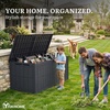 image:imageYITAHOME 31 Gallon Deck Boxes Set of 2 Lockable Outdoor Storage Bins for Patio Cushions Garden Tools WeatherResistant Resin Storage Solution WhiteDark Gray