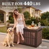 image:imageYITAHOME 31 Gallon Deck Boxes Set of 2 Lockable Outdoor Storage Bins for Patio Cushions Garden Tools WeatherResistant Resin Storage Solution WhiteDark Brown  WoodGrain Brown