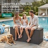 image:imageYITAHOME 31 Gallon Deck Boxes Set of 2 Lockable Outdoor Storage Bins for Patio Cushions Garden Tools WeatherResistant Resin Storage Solution WhiteDark Brown