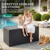 image:imageYITAHOME 31 Gallon Deck Boxes Set of 2 Lockable Outdoor Storage Bins for Patio Cushions Garden Tools WeatherResistant Resin Storage Solution WhiteDark Gray