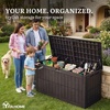 image:imageYITAHOME 31 Gallon Deck Boxes Set of 2 Lockable Outdoor Storage Bins for Patio Cushions Garden Tools WeatherResistant Resin Storage Solution WhiteDark Brown