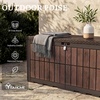 image:imageYITAHOME 31 Gallon Deck Boxes Set of 2 Lockable Outdoor Storage Bins for Patio Cushions Garden Tools WeatherResistant Resin Storage Solution WhiteDark Brown  WoodGrain Brown