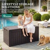 image:imageYITAHOME 31 Gallon Deck Boxes Set of 2 Lockable Outdoor Storage Bins for Patio Cushions Garden Tools WeatherResistant Resin Storage Solution WhiteDark Brown
