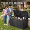 image:imageYITAHOME 31 Gallon Deck Boxes Set of 2 Lockable Outdoor Storage Bins for Patio Cushions Garden Tools WeatherResistant Resin Storage Solution WhiteDark Gray