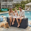 image:imageYITAHOME 31 Gallon Deck Boxes Set of 2 Lockable Outdoor Storage Bins for Patio Cushions Garden Tools WeatherResistant Resin Storage Solution WhiteDark Gray