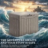 image:imageYITAHOME 31 Gallon Deck Boxes Set of 2 Lockable Outdoor Storage Bins for Patio Cushions Garden Tools WeatherResistant Resin Storage Solution WhiteTaupe