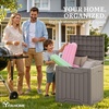 image:imageYITAHOME 31 Gallon Deck Boxes Set of 2 Lockable Outdoor Storage Bins for Patio Cushions Garden Tools WeatherResistant Resin Storage Solution WhiteTaupe
