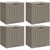 image:imageYITAHOME 31 Gallon Deck Boxes Set of 2 Lockable Outdoor Storage Bins for Patio Cushions Garden Tools WeatherResistant Resin Storage Solution WhiteTaupe