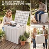 image:imageYITAHOME 31 Gallon Deck Boxes Set of 2 Lockable Outdoor Storage Bins for Patio Cushions Garden Tools WeatherResistant Resin Storage Solution WhiteWhite