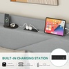 image:imageYITAHOME King Size Bed Frame with 3 Storage Drawers and RGB LED Lights Velvet Upholstered Bed with Charging Station and Storage Headboard No Box Spring Needed Easy Assembly NoiseFree BlackGrey