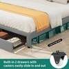 image:imageYITAHOME King Size Bed Frame with 3 Storage Drawers and RGB LED Lights Velvet Upholstered Bed with Charging Station and Storage Headboard No Box Spring Needed Easy Assembly NoiseFree BlackGrey