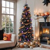 image:imageYITAHOME PreLit Flocked Natural Drooping Pampas Christmas Tree 6ft Snow Flocked Artificial Christmas Tree with 355 PE Branch Tips 30 Feathers and 400 Lights for Home Office Party DecorBlack