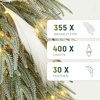 image:imageYITAHOME PreLit Flocked Natural Drooping Pampas Christmas Tree 6ft Snow Flocked Artificial Christmas Tree with 355 PE Branch Tips 30 Feathers and 400 Lights for Home Office Party DecorFlocked White With Feather