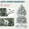 image:imageYITAHOME PreLit Flocked Natural Drooping Pampas Christmas Tree 6ft Snow Flocked Artificial Christmas Tree with 355 PE Branch Tips 30 Feathers and 400 Lights for Home Office Party DecorFlocked White With Feather