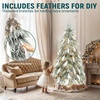 image:imageYITAHOME PreLit Flocked Natural Drooping Pampas Christmas Tree 6ft Snow Flocked Artificial Christmas Tree with 355 PE Branch Tips 30 Feathers and 400 Lights for Home Office Party DecorFlocked White With Feather