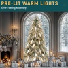 image:imageYITAHOME PreLit Flocked Natural Drooping Pampas Christmas Tree 6ft Snow Flocked Artificial Christmas Tree with 355 PE Branch Tips 30 Feathers and 400 Lights for Home Office Party DecorFlocked White With Feather
