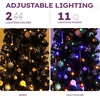image:imageYITAHOME PreLit Flocked Natural Drooping Pampas Christmas Tree 6ft Snow Flocked Artificial Christmas Tree with 355 PE Branch Tips 30 Feathers and 400 Lights for Home Office Party DecorBlack
