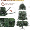 image:imageYITAHOME PreLit Flocked Natural Drooping Pampas Christmas Tree 6ft Snow Flocked Artificial Christmas Tree with 355 PE Branch Tips 30 Feathers and 400 Lights for Home Office Party DecorGreen Bellshaped With Predecorated Pinecones