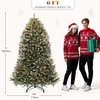 image:imageYITAHOME PreLit Flocked Natural Drooping Pampas Christmas Tree 6ft Snow Flocked Artificial Christmas Tree with 355 PE Branch Tips 30 Feathers and 400 Lights for Home Office Party DecorGreen Bellshaped With Predecorated Pinecones