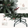 image:imageYITAHOME PreLit Flocked Natural Drooping Pampas Christmas Tree 6ft Snow Flocked Artificial Christmas Tree with 355 PE Branch Tips 30 Feathers and 400 Lights for Home Office Party DecorGreen Bellshaped With Predecorated Pinecones