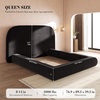 image:imageYITAHOME Queen Size Bed Frame Velvet Upholstered Platform Bed Frame with Headboard Soft Cloud Bed with Footboard Rounded Corners 10 Seconds Easy Assembly Beige Not Include Box SpringBlack