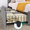 image:imageYITAHOME Queen Size Bed Frame Velvet Upholstered Platform Bed Frame with Headboard Soft Cloud Bed with Footboard Rounded Corners 10 Seconds Easy Assembly Beige Not Include Box SpringGrey