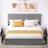 image:imageYITAHOME Queen Size Bed Frame Velvet Upholstered Platform Bed Frame with Headboard Soft Cloud Bed with Footboard Rounded Corners 10 Seconds Easy Assembly Beige Not Include Box SpringGrey