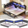 image:imageYITAHOME Queen Size Bed Frame Velvet Upholstered Platform Bed Frame with Headboard Soft Cloud Bed with Footboard Rounded Corners 10 Seconds Easy Assembly Beige Not Include Box SpringGrey