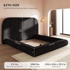 image:imageYITAHOME Queen Size Bed Frame Velvet Upholstered Platform Bed Frame with Headboard Soft Cloud Bed with Footboard Rounded Corners 10 Seconds Easy Assembly Beige Not Include Box SpringBlack