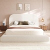 image:imageYITAHOME Queen Size Bed Frame Velvet Upholstered Platform Bed Frame with Headboard Soft Cloud Bed with Footboard Rounded Corners 10 Seconds Easy Assembly Beige Not Include Box SpringBeige