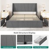 image:imageYITAHOME Queen Size Bed Frame Velvet Upholstered Platform Bed Frame with Headboard Soft Cloud Bed with Footboard Rounded Corners 10 Seconds Easy Assembly Beige Not Include Box SpringGrey