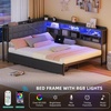 image:imageYITAHOME Queen Size Bed Frame Velvet Upholstered Platform Bed Frame with Headboard Soft Cloud Bed with Footboard Rounded Corners 10 Seconds Easy Assembly Beige Not Include Box SpringGrey