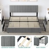 image:imageYITAHOME Queen Size Bed Frame Velvet Upholstered Platform Bed Frame with Headboard Soft Cloud Bed with Footboard Rounded Corners 10 Seconds Easy Assembly Beige Not Include Box SpringGrey