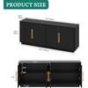 image:imageYITAHOME TV Stand for TVs up to 80 Inches Media Console with 4 Fluted Doors 70 Entertainment Center with Ample Storage for Living RoomNatural OakBlack Oak