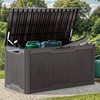 image:imageYITAHOME 100 Gallon Large Outdoor Deck Box Waterproof Resin Storage Box Lockable Indoor Outdoor Storage Container for Patio Furniture Cushions Pool Accessories Garden Tools WhiteDark Brown