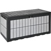 image:imageYITAHOME 31 Gallon Deck Boxes Set of 2 Lockable Outdoor Storage Bins for Patio Cushions Garden Tools WeatherResistant Resin Storage Solution WhiteBlack  WoodGrain Gray