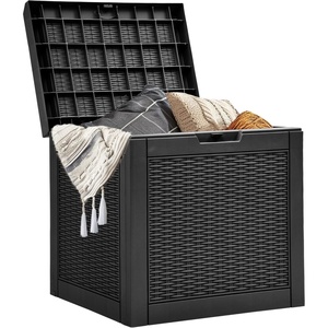 image:imageYITAHOME 100 Gallon Large Outdoor Deck Box Waterproof Resin Storage Box Lockable Indoor Outdoor Storage Container for Patio Furniture Cushions Pool Accessories Garden Tools WhiteBlack