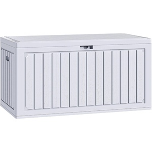 image:imageYITAHOME 100 Gallon Large Outdoor Deck Box Waterproof Resin Storage Box Lockable Indoor Outdoor Storage Container for Patio Furniture Cushions Pool Accessories Garden Tools WhiteWhite