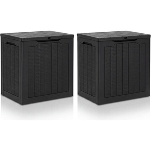 image:imageYITAHOME 100 Gallon Large Outdoor Deck Box Waterproof Resin Storage Box Lockable Indoor Outdoor Storage Container for Patio Furniture Cushions Pool Accessories Garden Tools WhiteDark Black