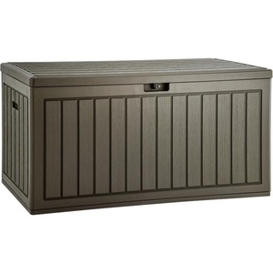 image:imageYITAHOME 100 Gallon Large Outdoor Deck Box Waterproof Resin Storage Box Lockable Indoor Outdoor Storage Container for Patio Furniture Cushions Pool Accessories Garden Tools WhiteLight Brown