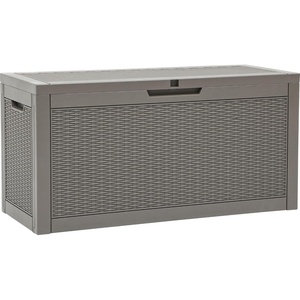image:imageYITAHOME 100 Gallon Large Outdoor Deck Box Waterproof Resin Storage Box Lockable Indoor Outdoor Storage Container for Patio Furniture Cushions Pool Accessories Garden Tools WhiteTaupe Rattan