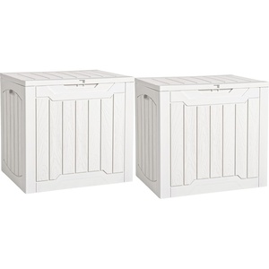 image:imageYITAHOME 31 Gallon Deck Boxes Set of 2 Lockable Outdoor Storage Bins for Patio Cushions Garden Tools WeatherResistant Resin Storage Solution WhiteWhite