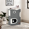 image:imageYITAHOME 2Tier Cat House Indoor Cat Cave Bed Playhouse Cat Tunnels with Scratch Pad and Hideaway Cube Cute Modern Cat Condo Furniture for Multi Small Cats Classic Grey